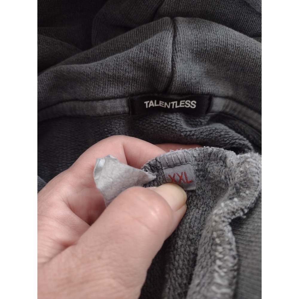 Talentless Hoodie Mens XXL Gray Heavyweight Sweatshirt Pullover Cotton Outdoor - Picture 7 of 7